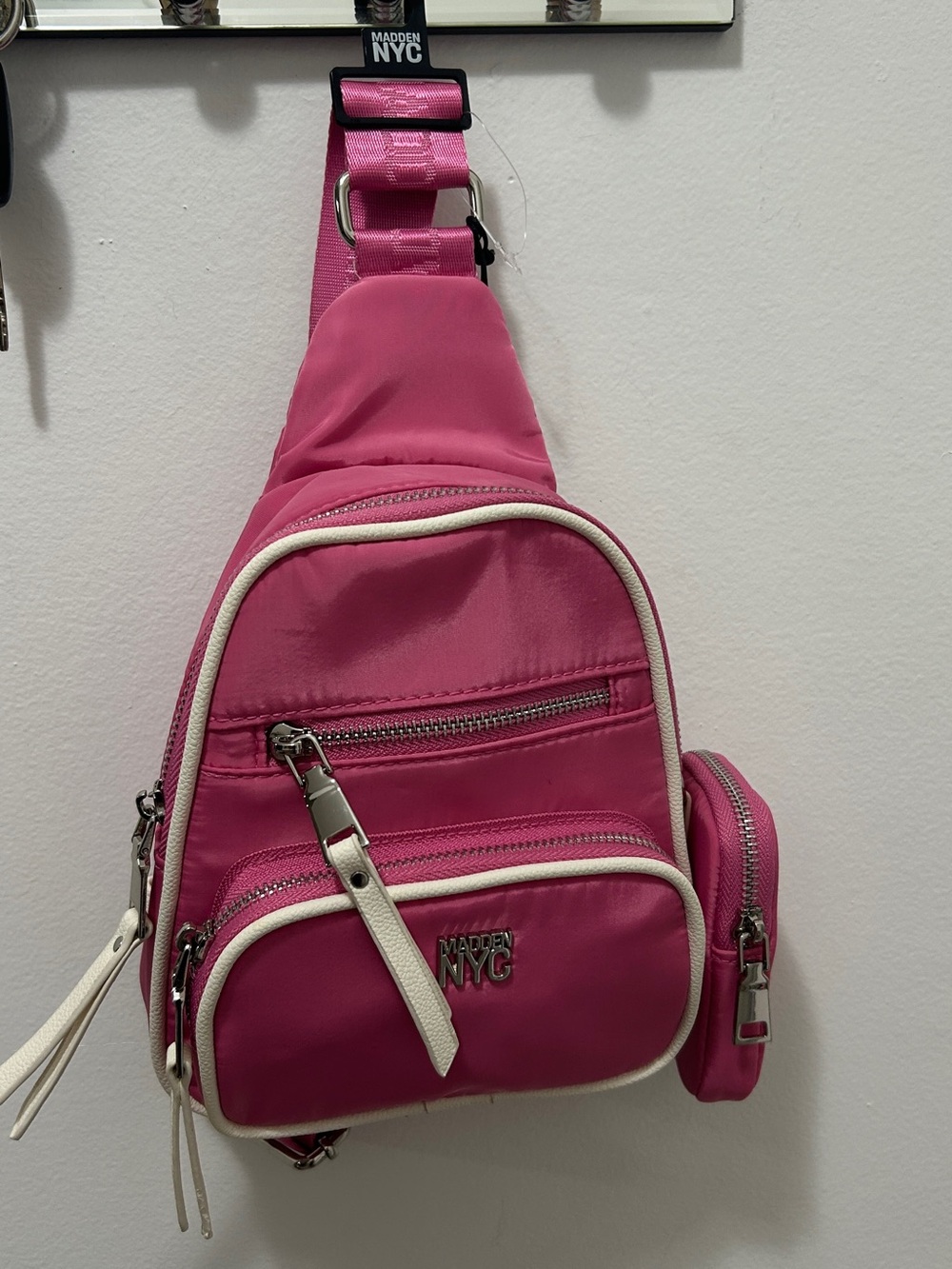 Madden NYC Core Mini Sling Bag Pink Fuchsia Crossbody NWT One Size